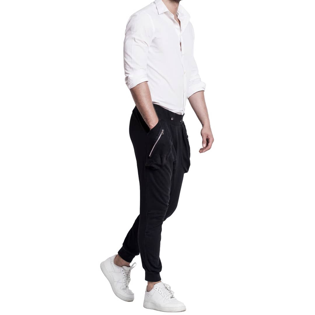 Black Basic Jogger Pant with White Shirt