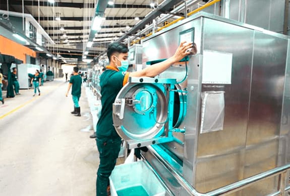 A Worker During Dyeing Services